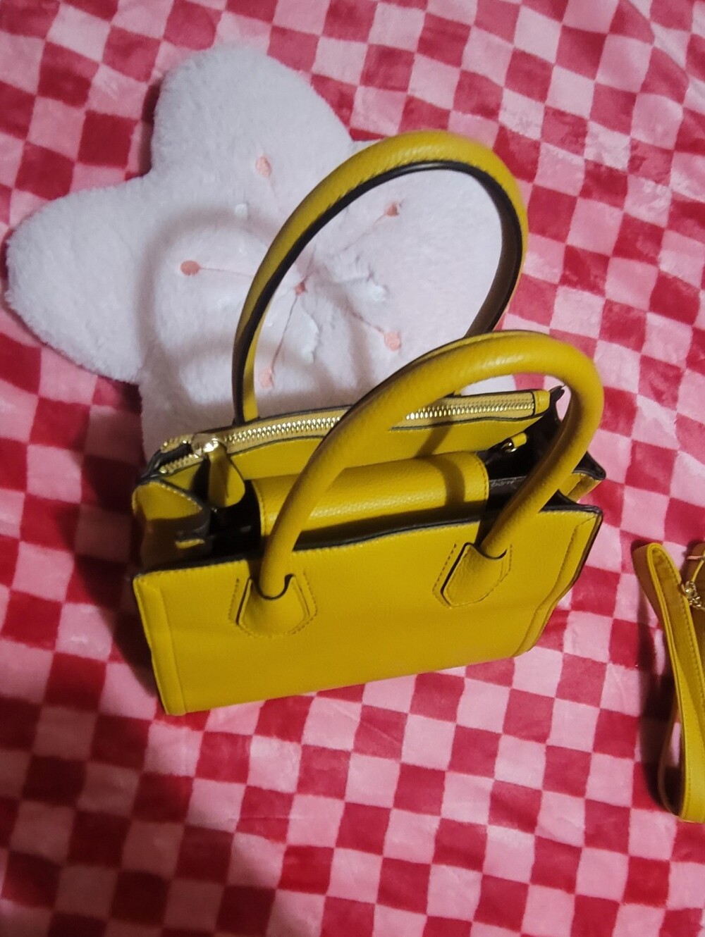 Aldo Yellow Structured Top-Handle Women’s Bag - Picture 4 of 6